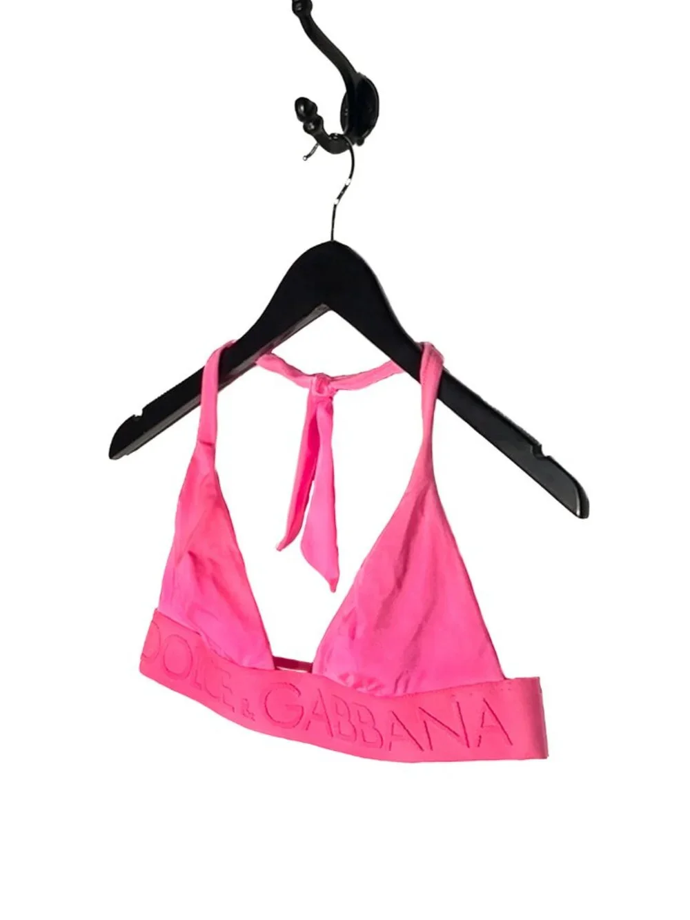 Dolce & Gabbana Hot Pink Logo Jacquard 2-Pieces Bikini Swimsuit - Picture 3 of 16
